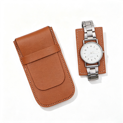 Leather Look Watch Travel Pouch