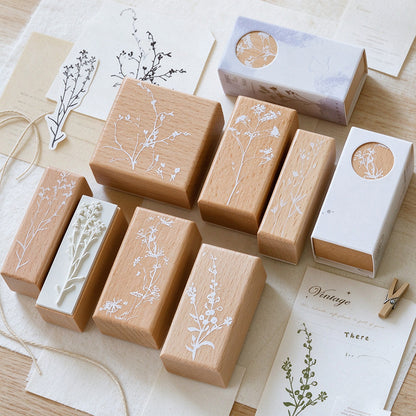 Flower Branch Whispers Wooden Stamp