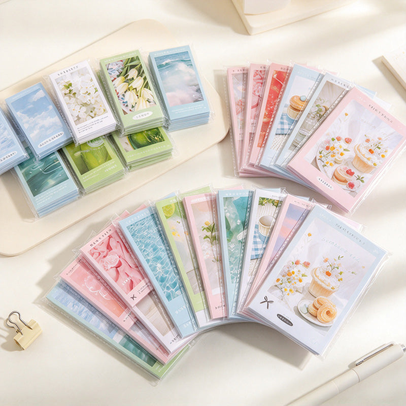 Pastel Photo Sealing Stickers with English Quotes – 8-Piece Assorted Set