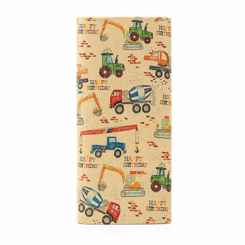 Vehicle Birthday Gift Wrapping Paper