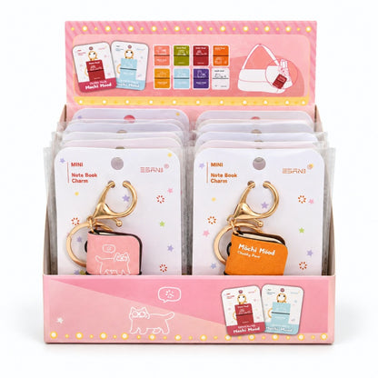 Mini PU Leather Notebook Keychain Charm  – Assorted Set of 16