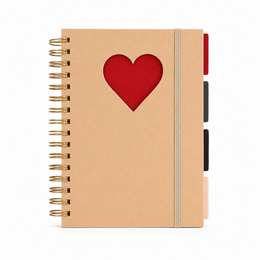 Heart Cutout Kraft Binder Notebook