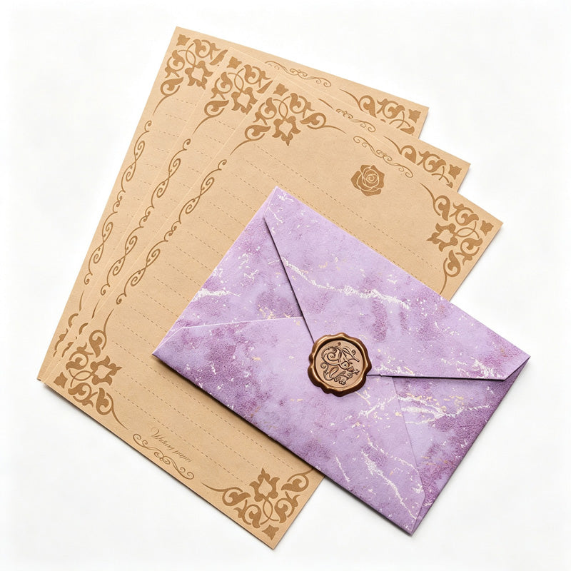 Vintage Paper Envelope Wax Seal Set