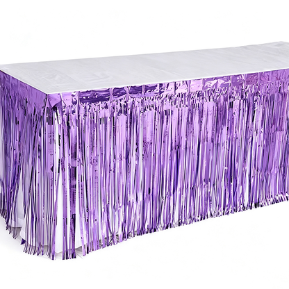 Metallic Foil Fringe Table Skirt