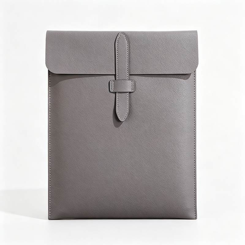 Vertical PU Leather Latch Flap Document Pouch