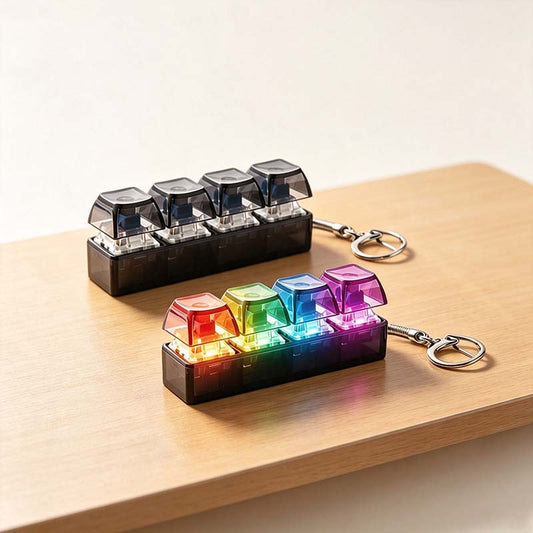 Transparent Light Up Key Switch Keychain