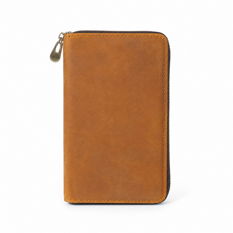 Zip Portfolio Leather Pencil Case