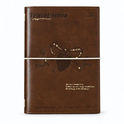 Gold Foil Strawberry Leatherette Notebook-Set of 4
