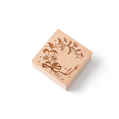 Wildflowers Wooden Rubber Stamp