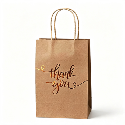 Gold-Foil Thank You Gift Bag – Pack of 10