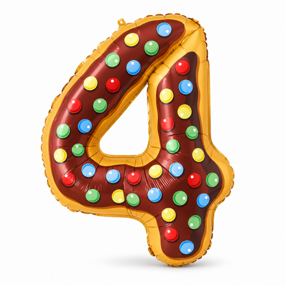 Donut Number Birthday Party Foil Balloon