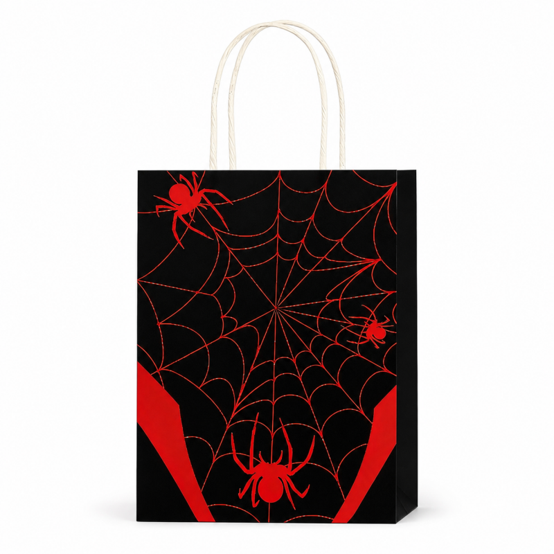 Halloween Spider Web Kraft Paper Gift Tote Bag