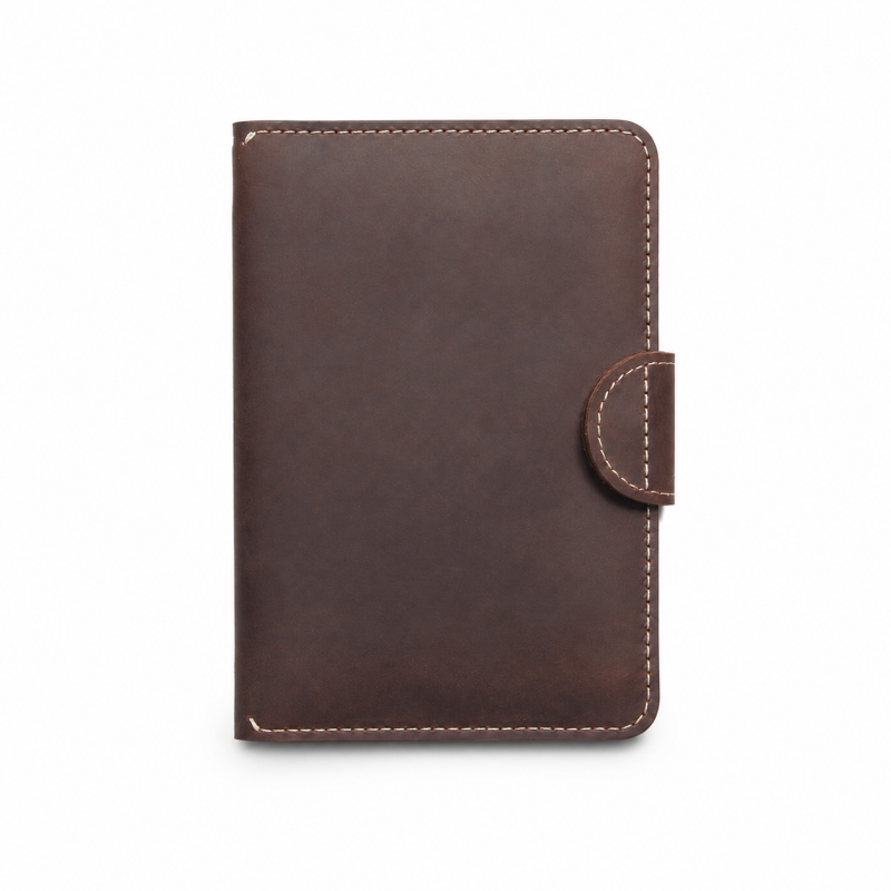 Genuine Leather Buckle Passport Wallet