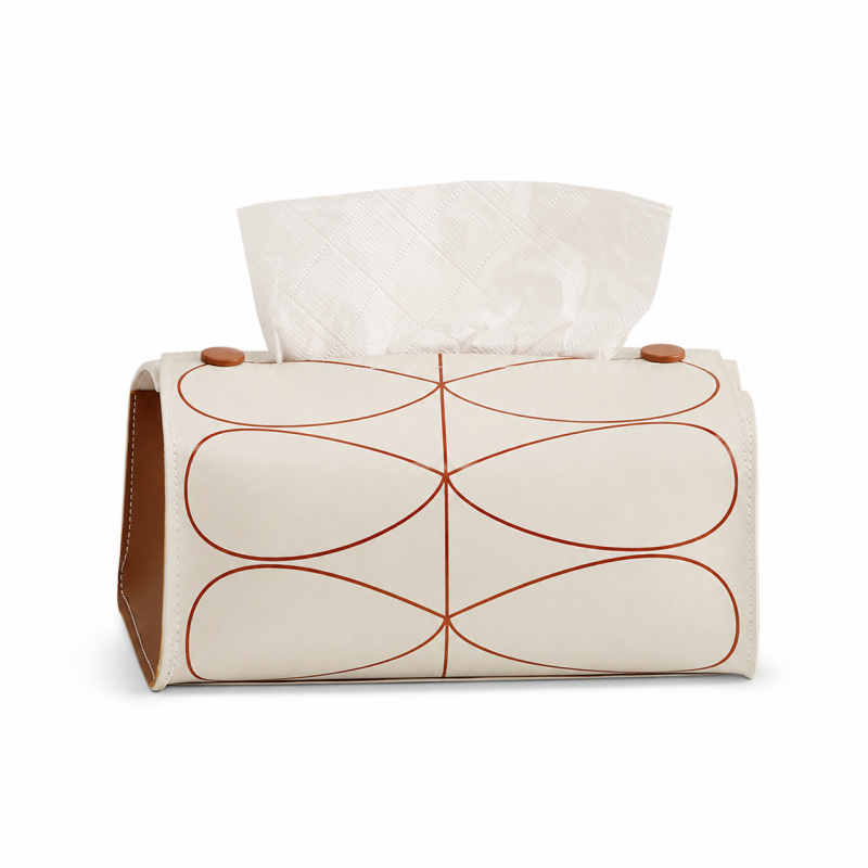Printed PU Leather Tissue Holder