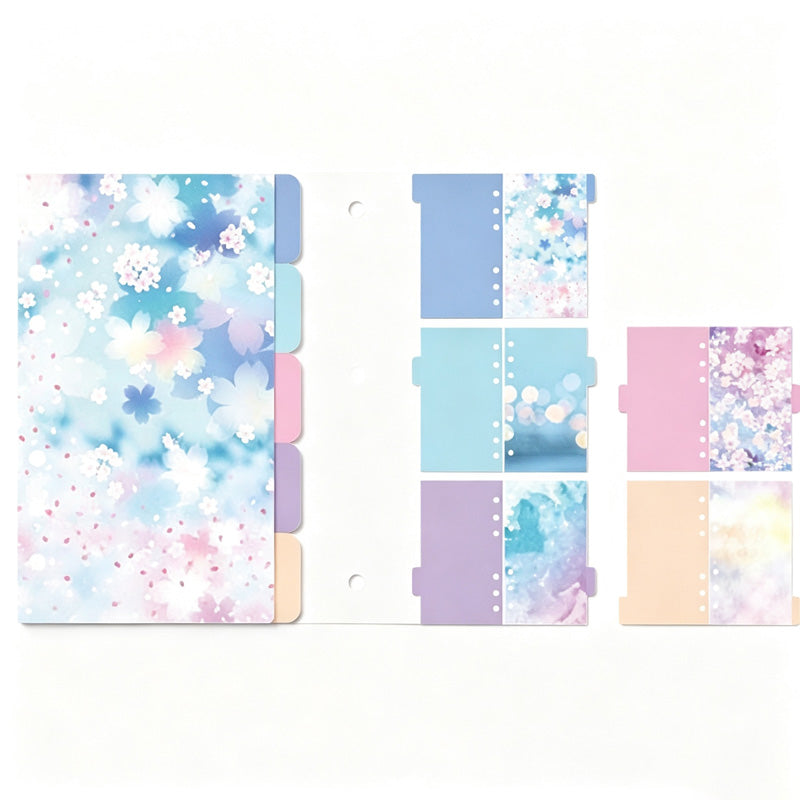 A5 A6 Loose Leaf Divider Tabs 5 Sheets Set