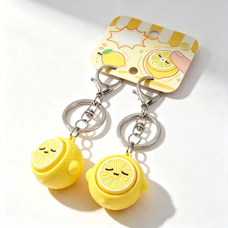 Lemon Face Squeeze Keychain