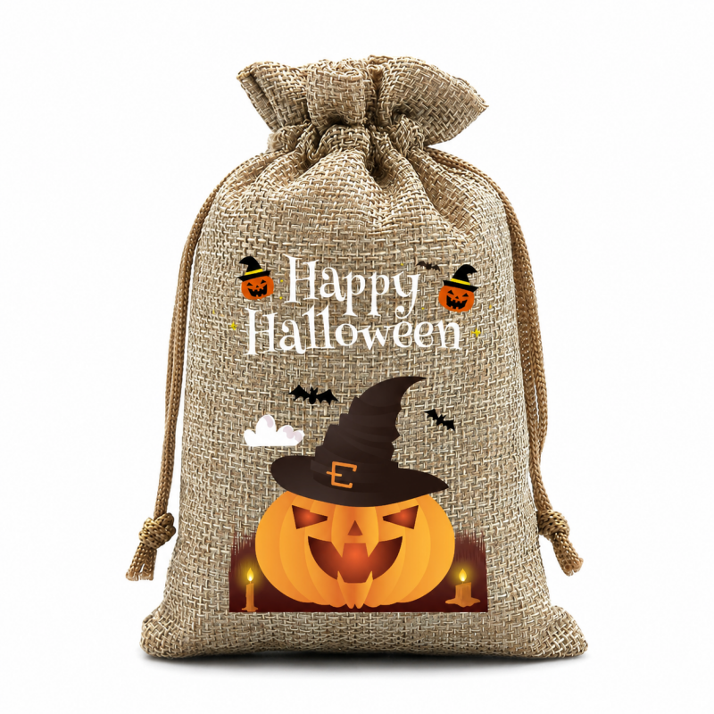 5 Khaki Series Halloween Candy Gift Packaging Drawstring Bags