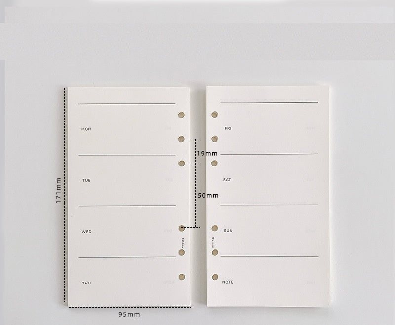 A6 Planner Binder Refill Paper