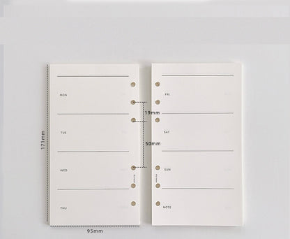 A6 Planner Binder Refill Paper