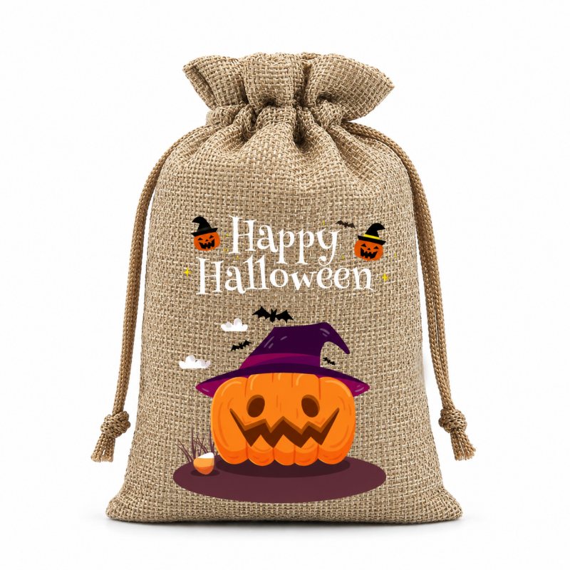5 Khaki Series Halloween Candy Gift Packaging Drawstring Bags