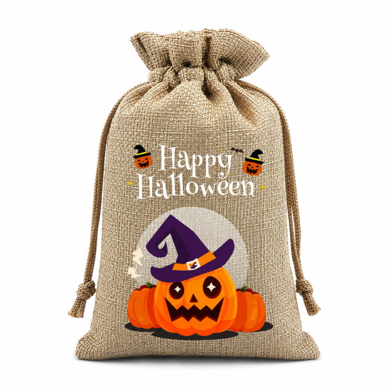 5 Khaki Series Halloween Candy Gift Packaging Drawstring Bags