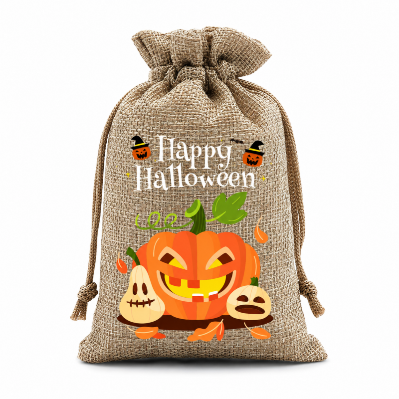 5 Khaki Series Halloween Candy Gift Packaging Drawstring Bags