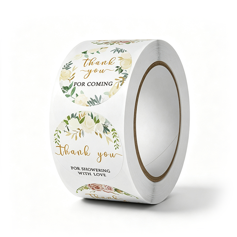 Positive Floral Seal Sticker Roll