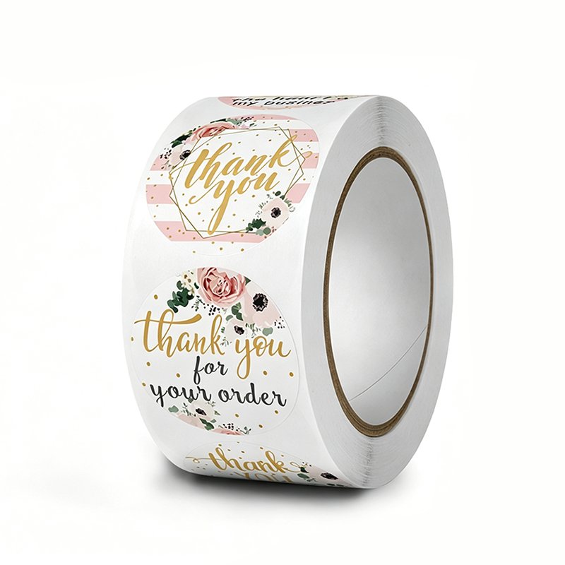 Positive Floral Seal Sticker Roll