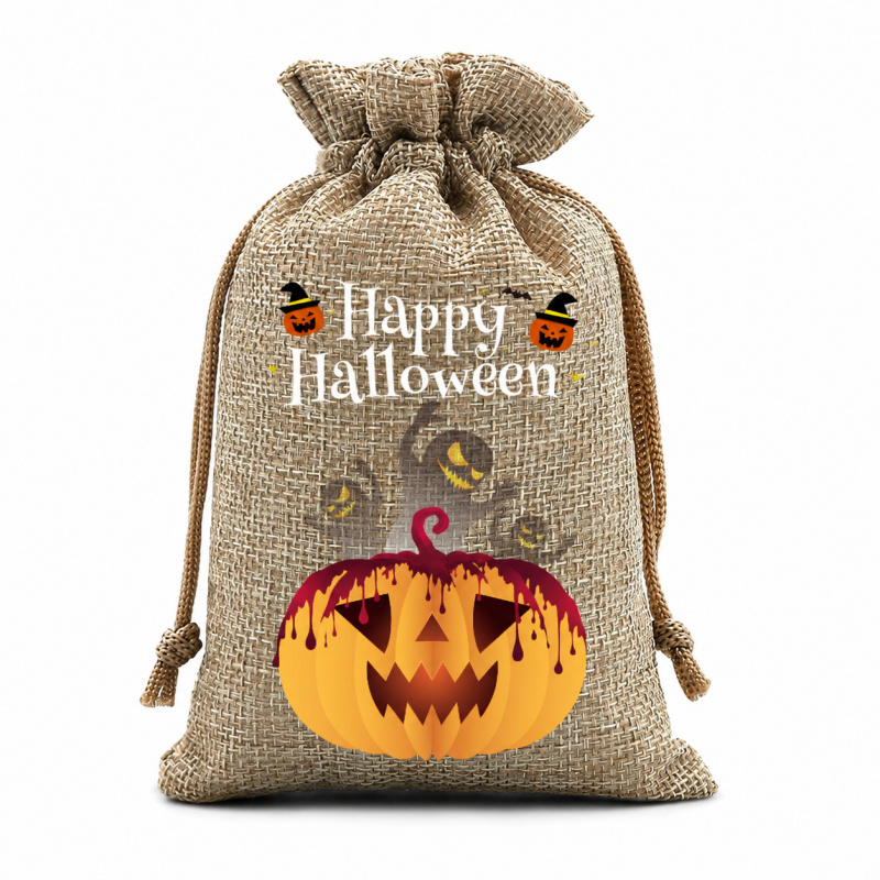 5 Khaki Series Halloween Candy Gift Packaging Drawstring Bags