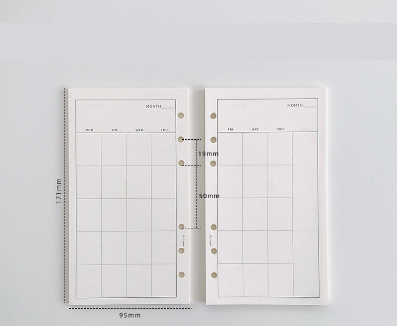 A6 Planner Binder Refill Paper