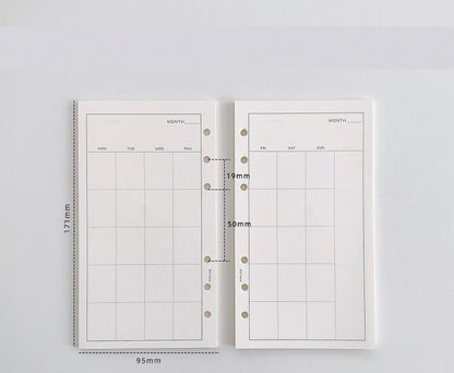 A6 Planner Binder Refill Paper