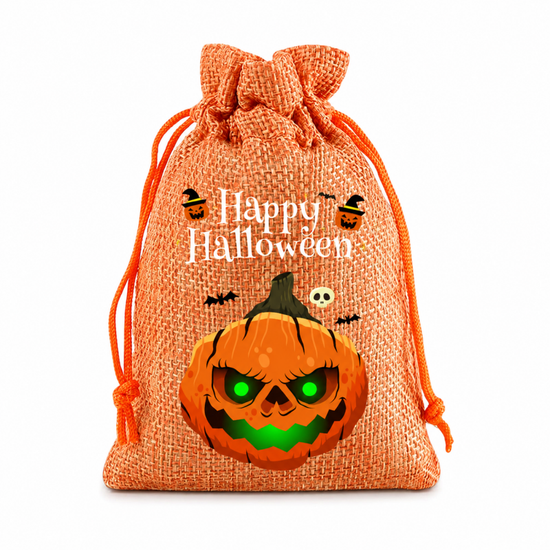 5 Orange Series Halloween Candy Gift Packaging Drawstring Bags