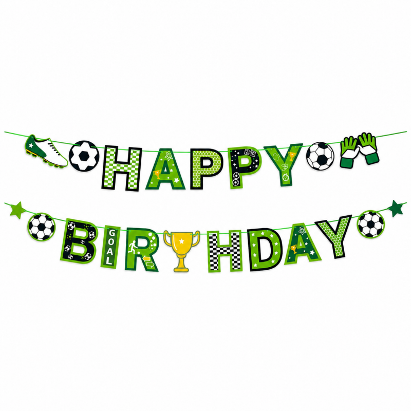 10 Soccer Birthday Hanging Decoration Set