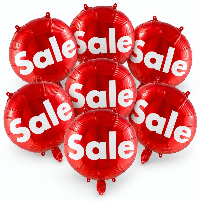 18-Inch SALE Round Foil Balloons – 50-Piece Pack