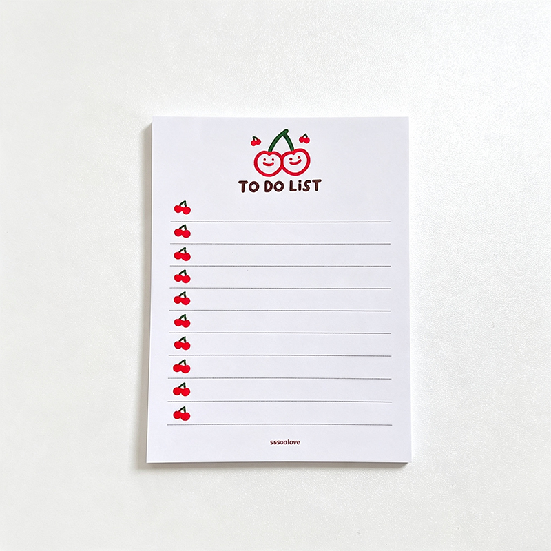 Cherry Checklist Memo Pad