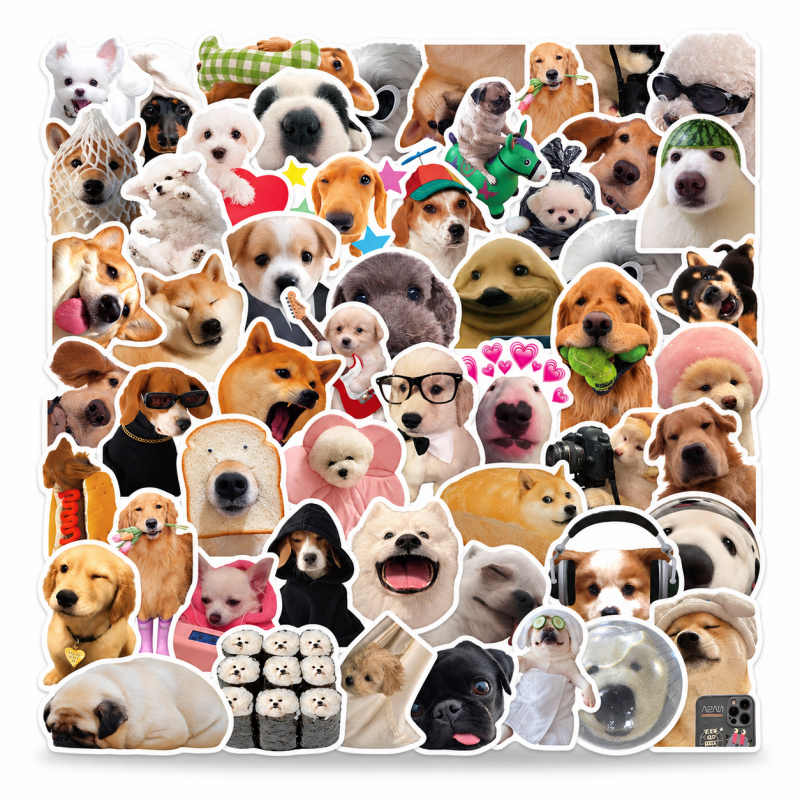 Funny Dog Photo Die-Cut Stickers