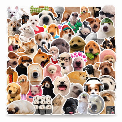 Funny Dog Photo Die-Cut Stickers