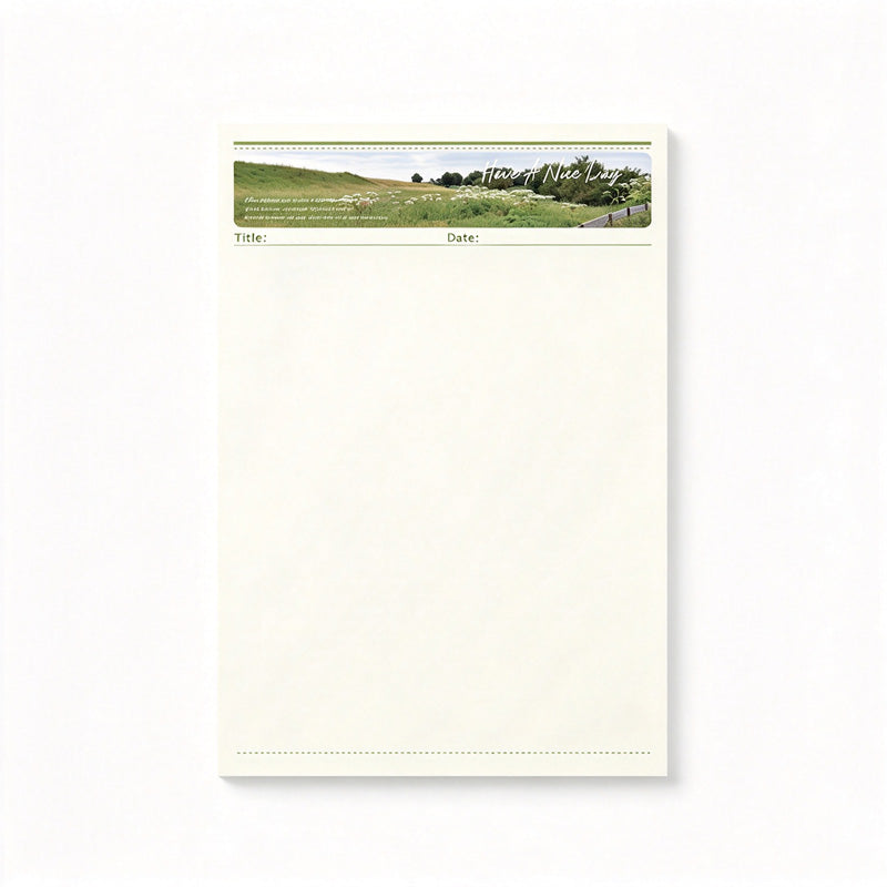 Pastoral Landscape Tear-Off Notepad