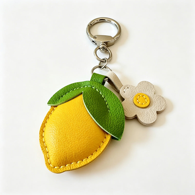 Lemon & Flower PU Leather Keychain(MK2PLC6Z6JKC149))