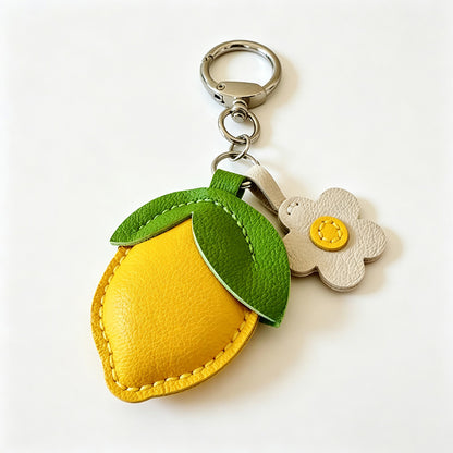 Lemon & Flower PU Leather Keychain(MK2PLC6Z6JKC149))