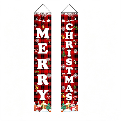 Christmas Porch Banner Door Decorations