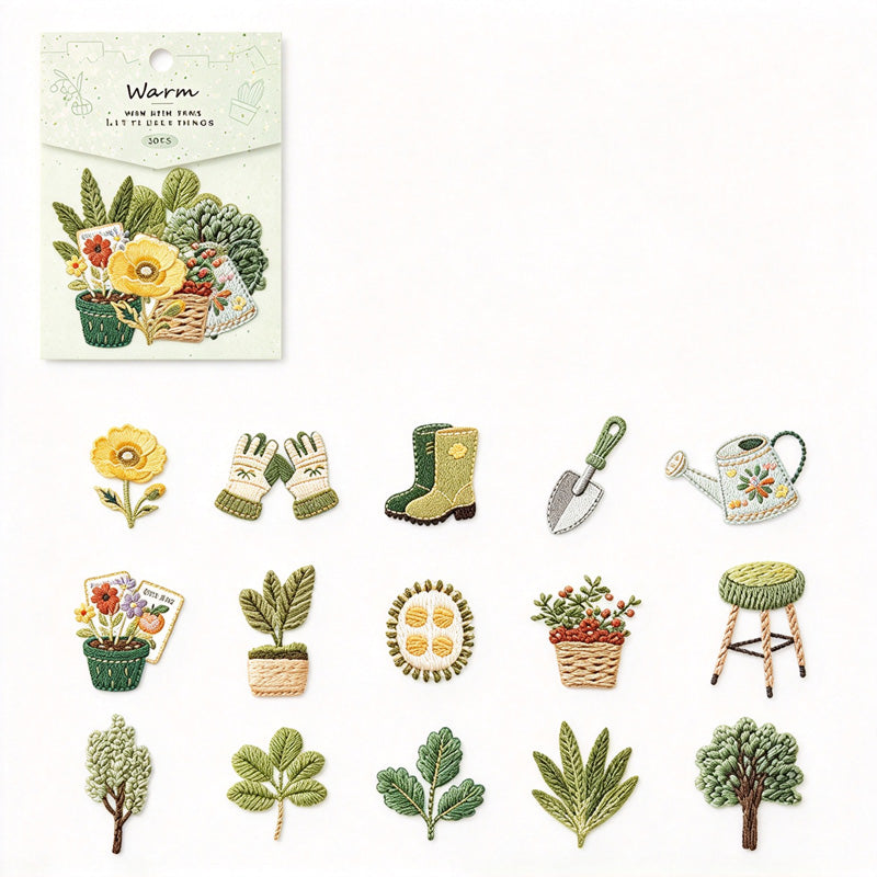Warm Little Things Sticker Pack - Printed Embroidery Effect