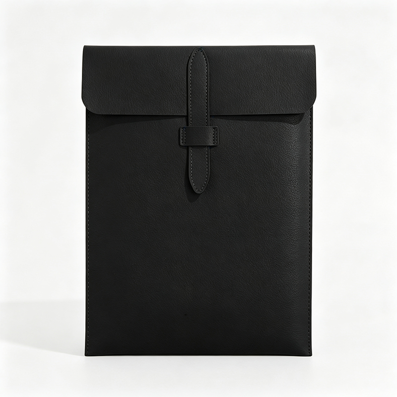 Vertical PU Leather Latch Flap Document Pouch
