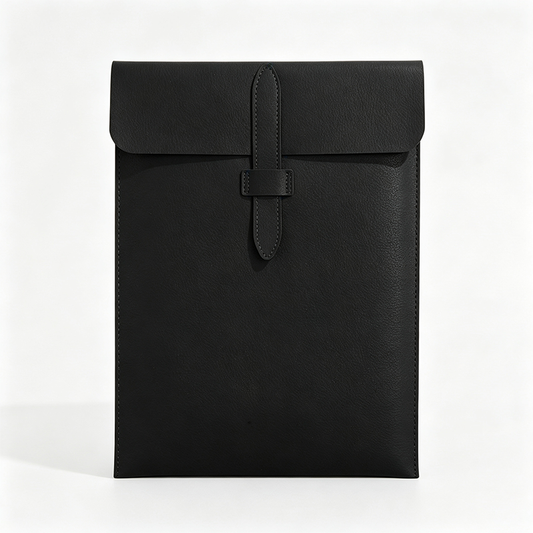 Vertical PU Leather Latch Flap Document Pouch