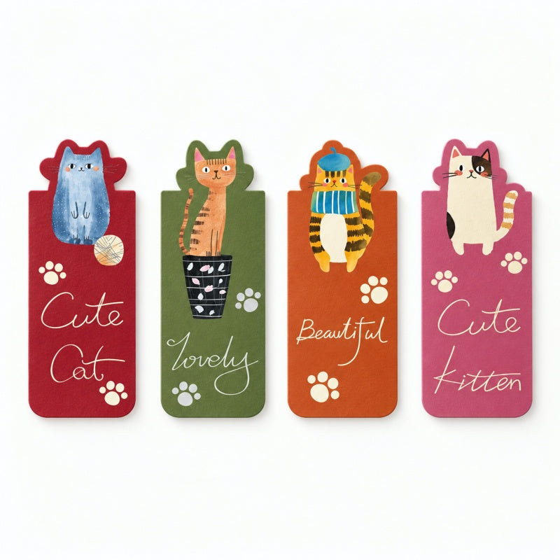 Cute Cat Die-Cut Magnetic Bookmarks