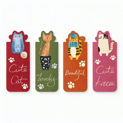Cute Cat Die-Cut Magnetic Bookmarks