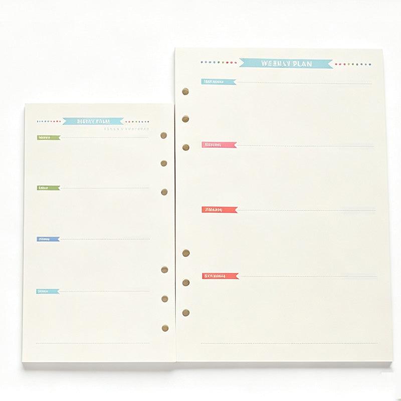 A6 Personal 6 Ring Planner Paper Inserts