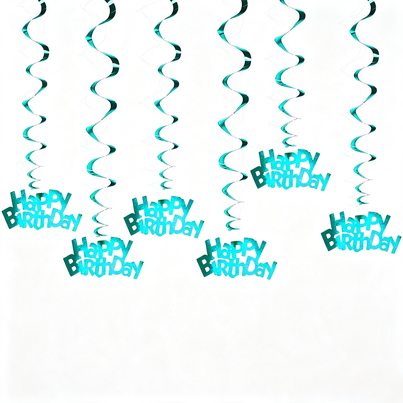 Happy Birthday Hanging Spiral Decorations Set