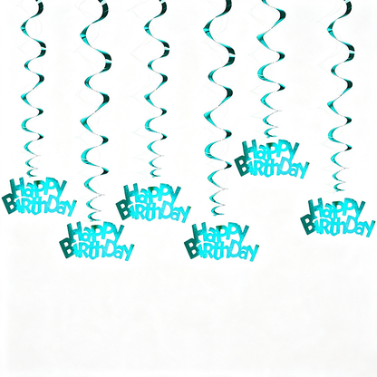 Happy Birthday Hanging Spiral Decorations Set