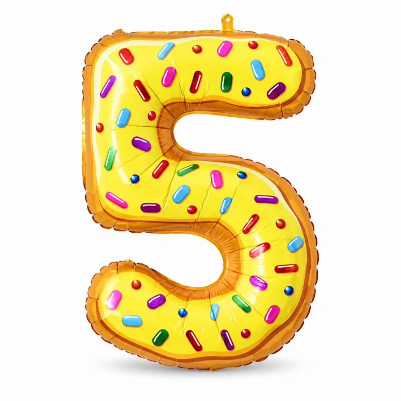 Donut Number Birthday Party Foil Balloon